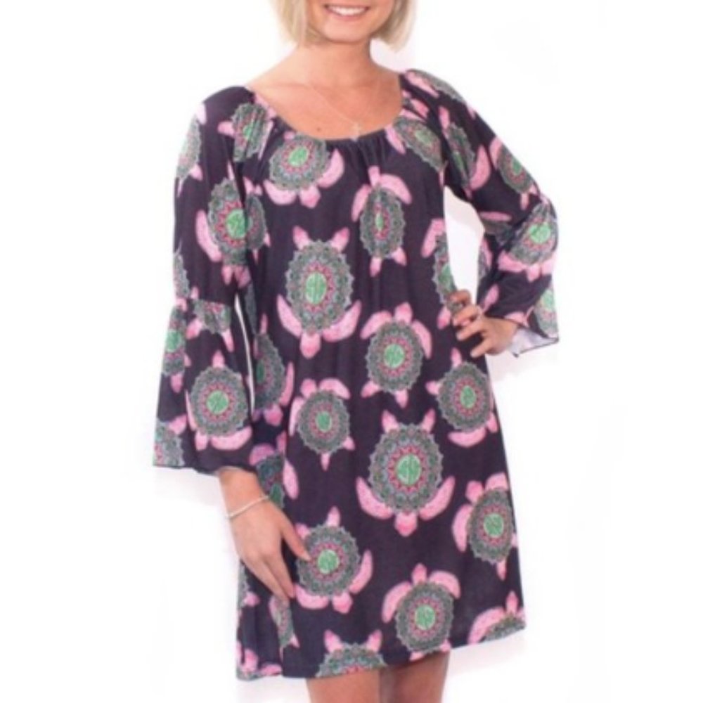 Simply Southern Navy Pink Sea Turtle Tunic Dress